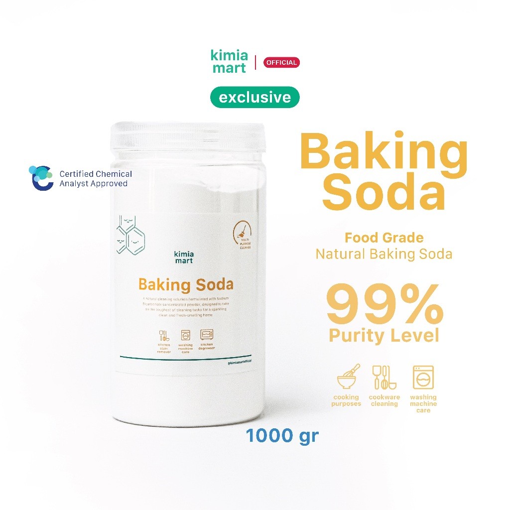 

Baking Soda 1000 gr - Sodium Bicarbonate Food Grade / Soda Kue by Kimiamart.id