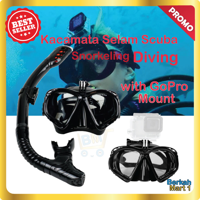 HAFERAMES  Kacamata Selam Dewasa Original / Snorkling Snorkeling  Scuba Diving Snorkeling GoPro Moun