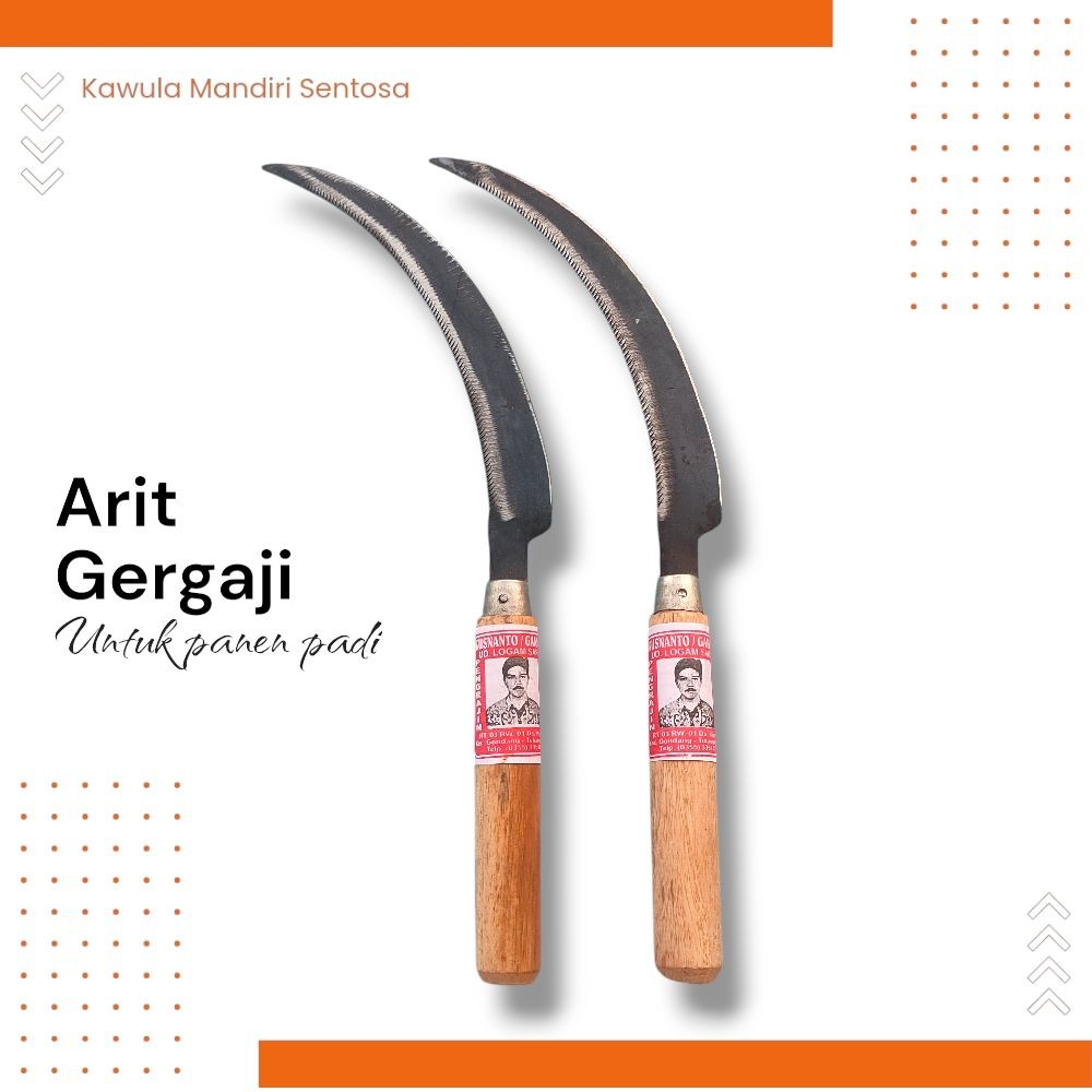 1pcs Arit Panen Padi Arit Gergaji Gerigi Alat Pemangkas Padi Bahan Baja Gagang Kayu khusus