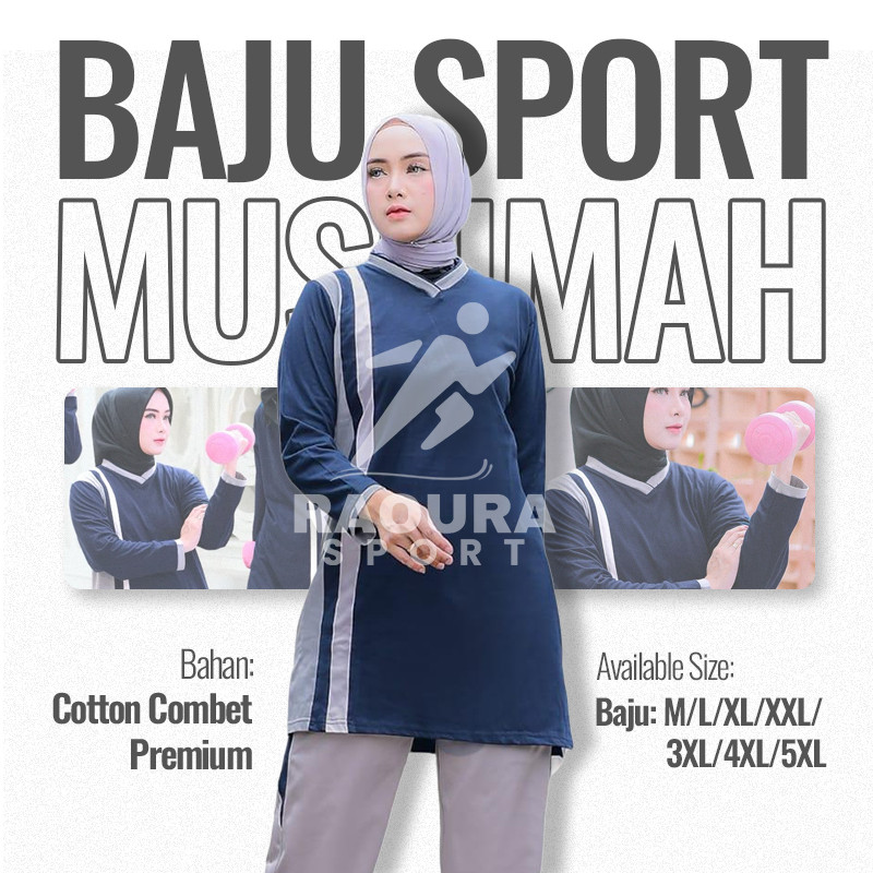 GERALSIR ATASAN OLAHRAGA WANITA LENGAN PANJANG BAJU OLAHRAGA WANITA JUMBO KAOS TUNIK BAJU OLAHRAGA M