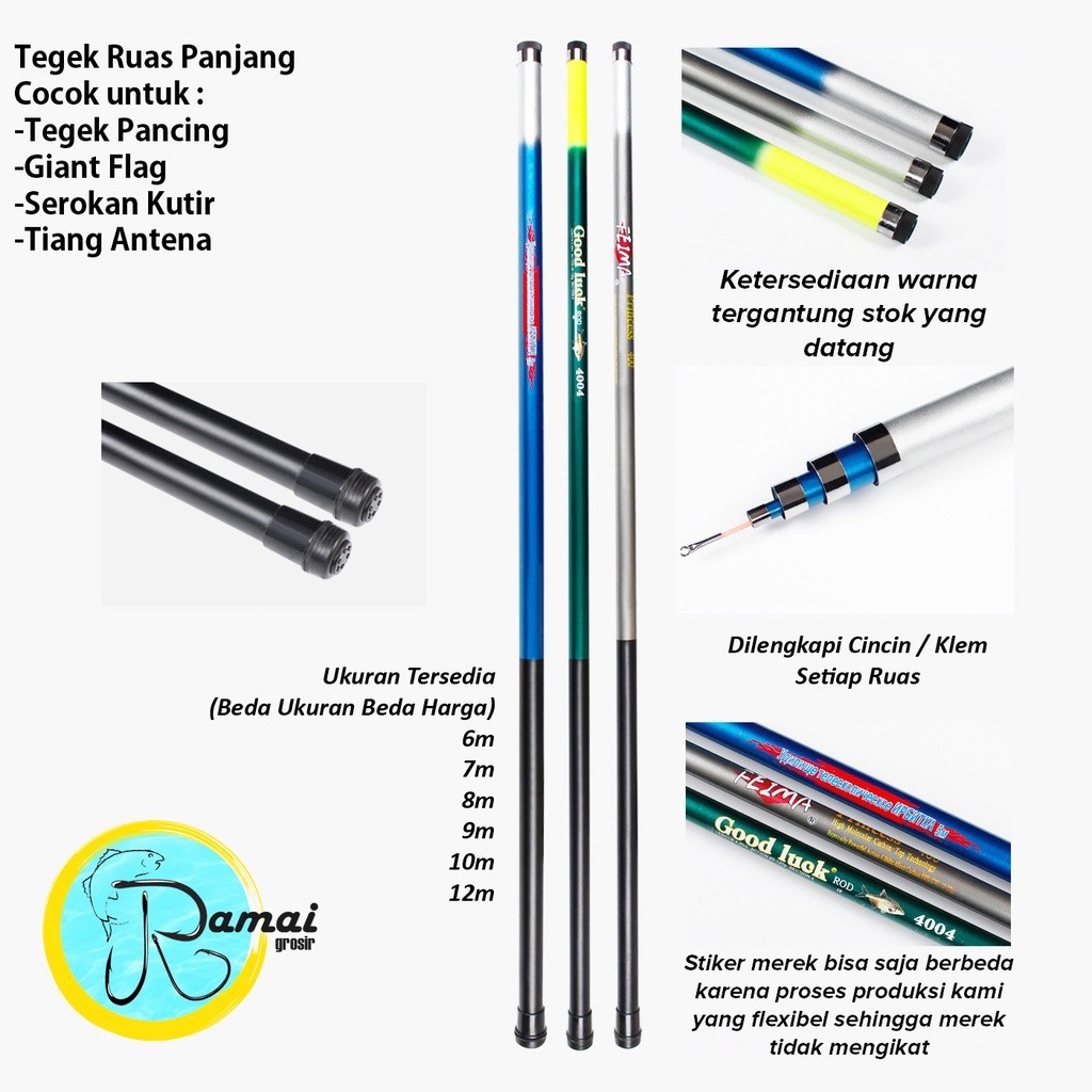 3rny2 store Joran Tegek 800 8M Ruas Panjang 1m Rumpol Bull Kagawa Good Luck