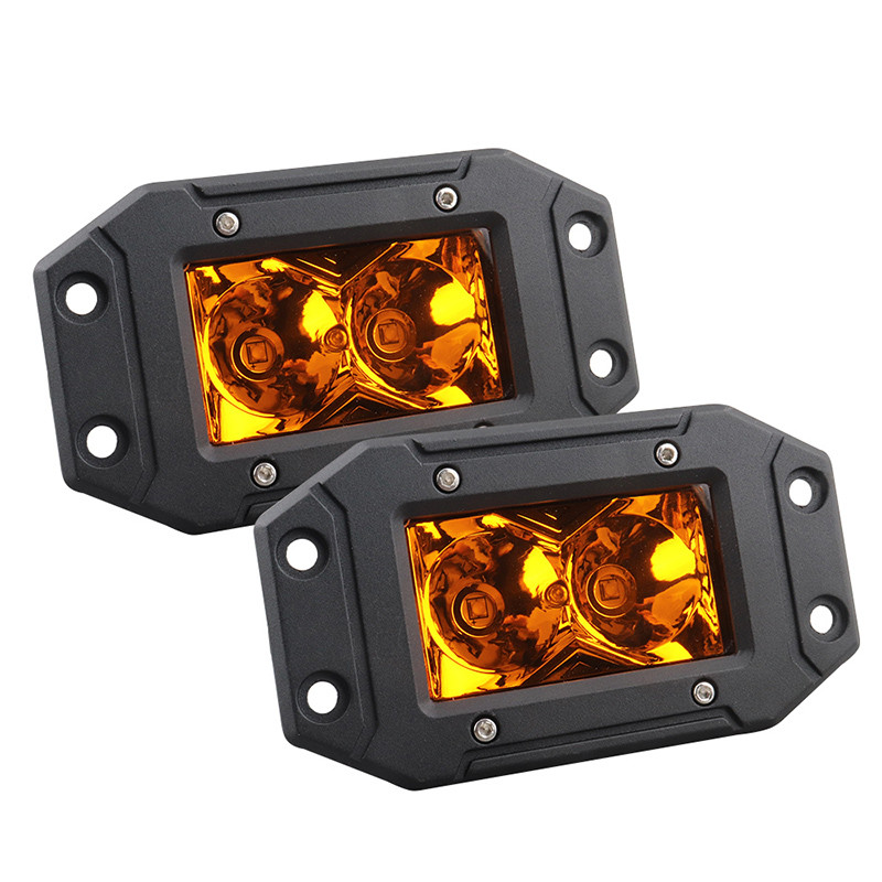 Flush Mount LED Pod Light 40W Daytime Running Auxiliary Work Spot Lights Reverse Lighting for 4x4 Of