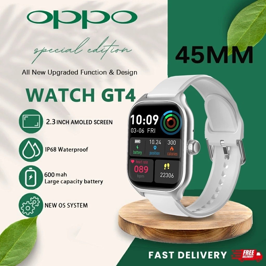 [COD] ORI OPPO Smartwatch GT4 Pro 1.83 inch Full Screen GPS NFC Waterproof Bluetooth Call Jam Smartw