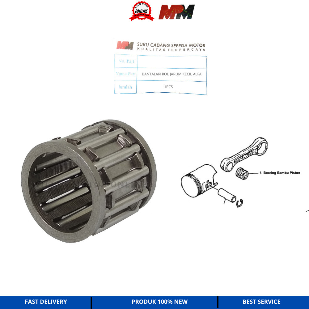 BEARING LAHER BAMBU PISTON ALFA F1ZR RX 100 MPM Laher Piston Alfa F1zr Rx100