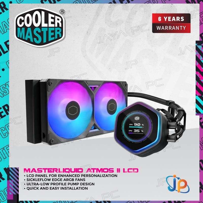 Cooler Master MasterLiquid Atmos II 240 ARGB - CPU AIO Liquid Cooler Fan 240mm with LCD Display
