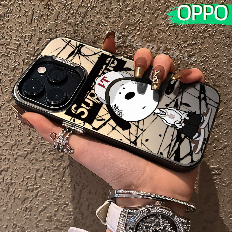 Kece Snoopy Glossy Hologram PC Case OPPO A18 A57 A16 A15 A17 A60 A3x A3s A5s A54 A53 A12 A31 A58 A1K
