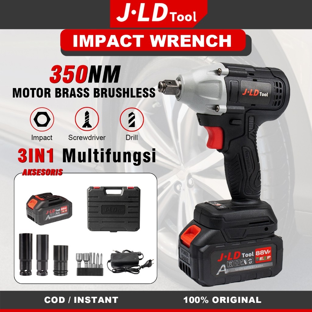 JLD 48S Hanya Mesin Impact Wrench Cordless 350N.m Brushless Impact Baterai Impact Pembuka Baut Impac