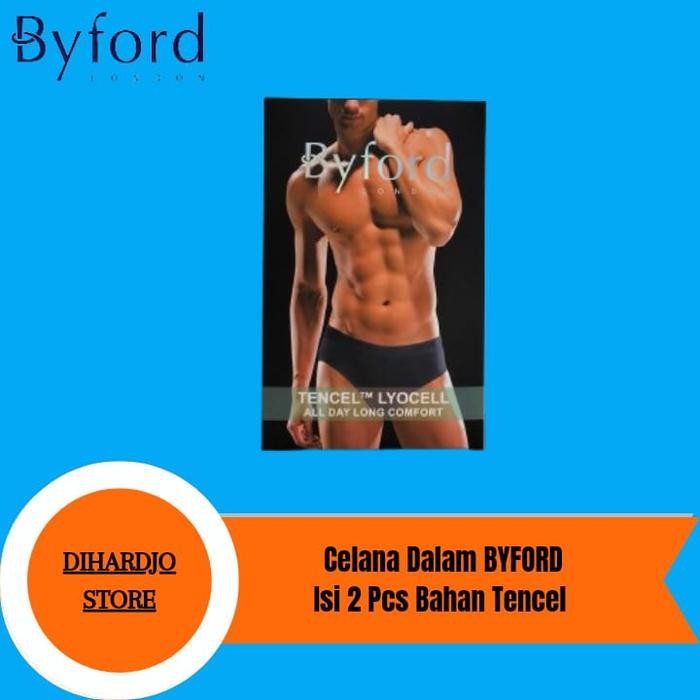 BYFORD Celana Dalam Brief 2 Pcs Bahan Tencel Super Soft CD Pria Celana Dalam Byford - S