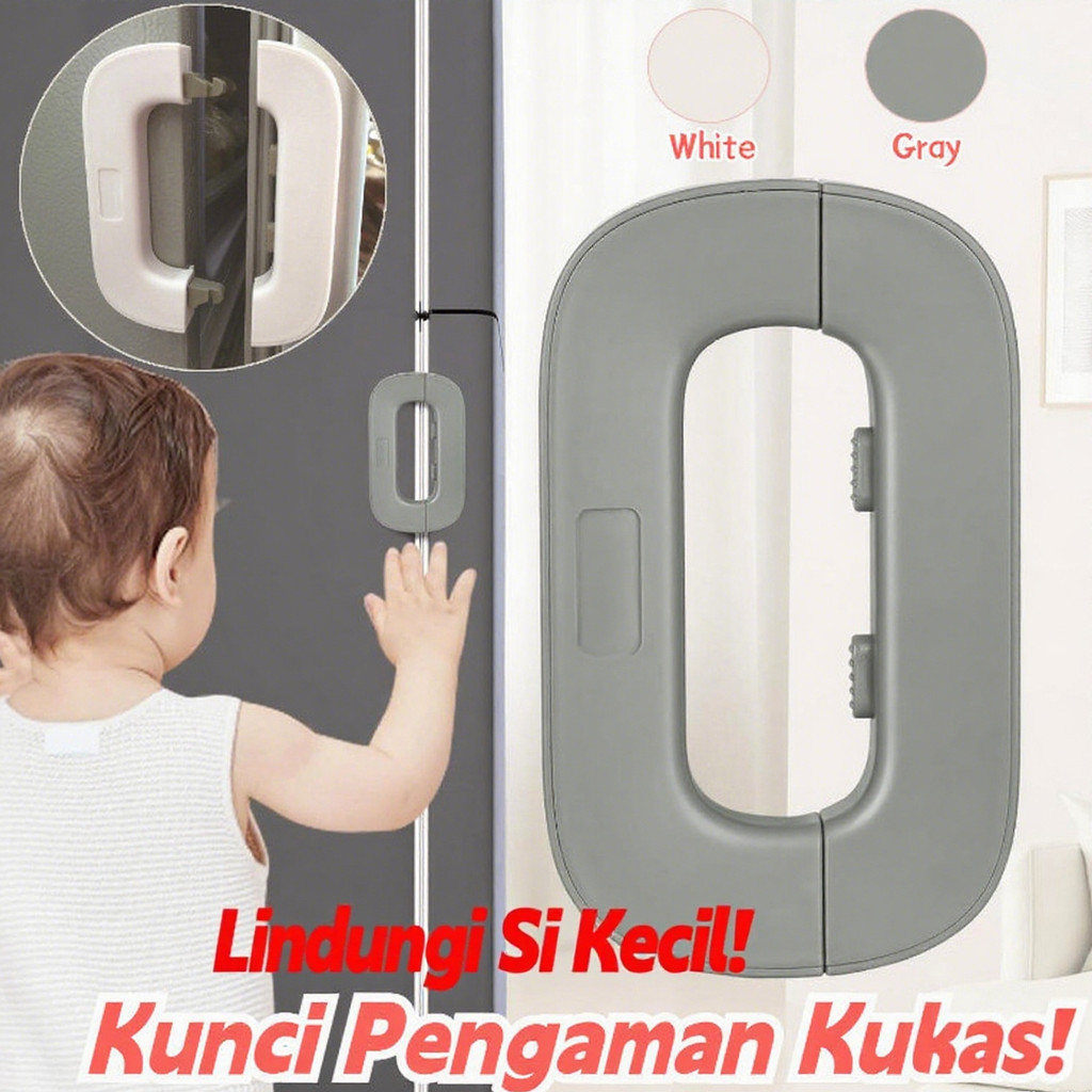 Kunci Kulkas Pintu Laci Lemari Baby Safety Lock ANTI JATUH Kuat Rekat & MUDAH PASANG (Untuk Kulkas, 