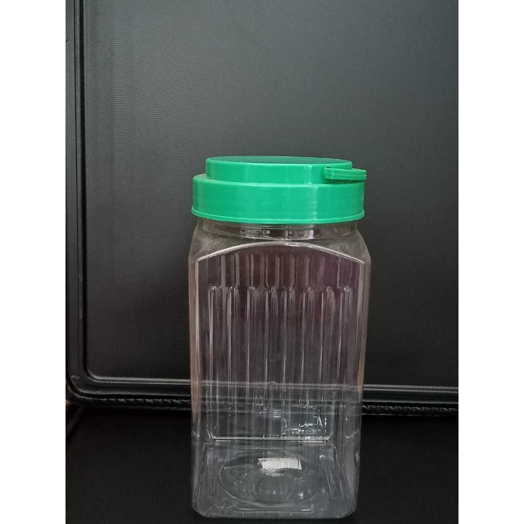 Toples Kotak 1KG/Toples Plastik/Toples Kue/Toples Kacang