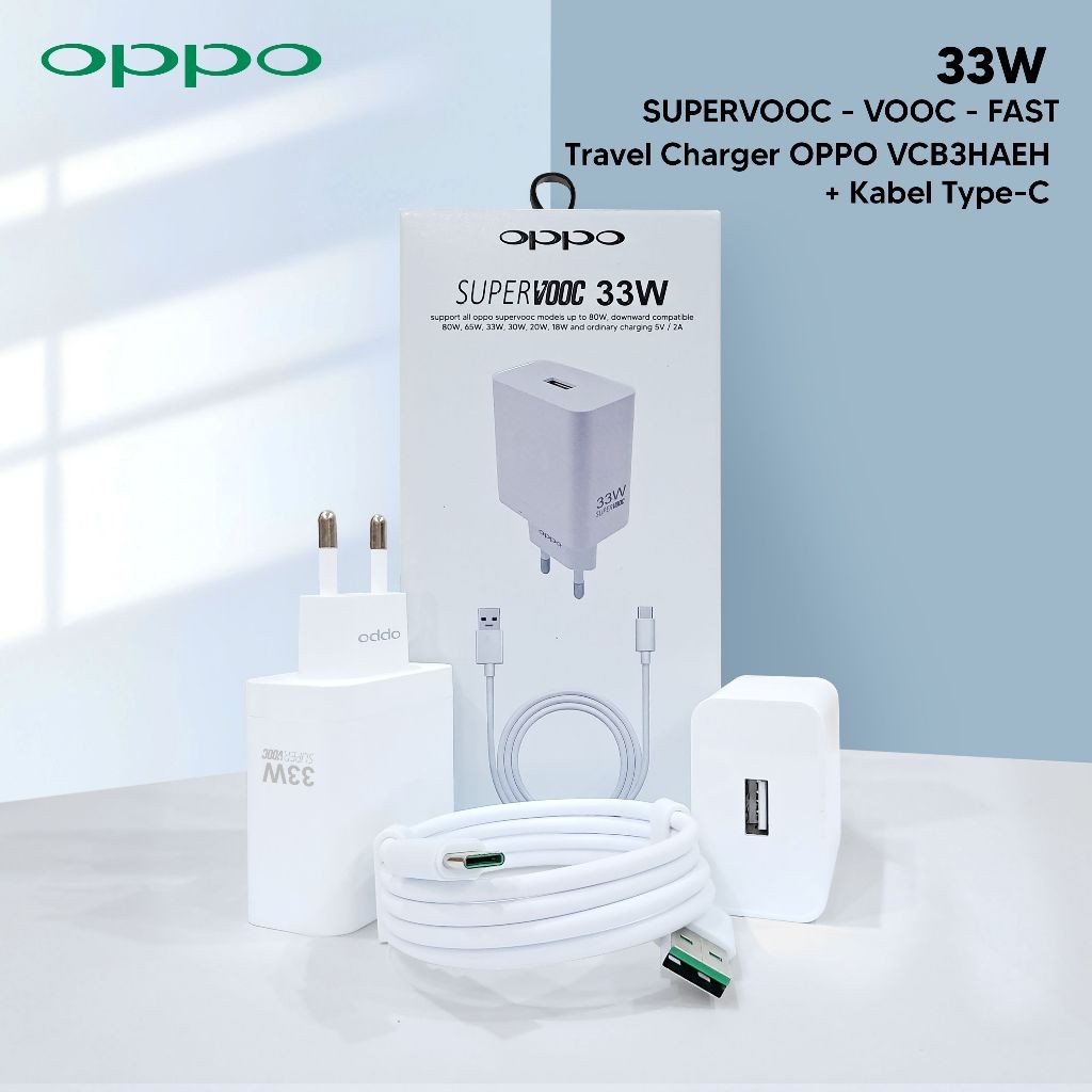 TC CHARGER FAST CHARGING OPPO CASAN HP VCB3HAEH + KABEL TYPE C ORI 33W OPPO A95/A96/RENO 4