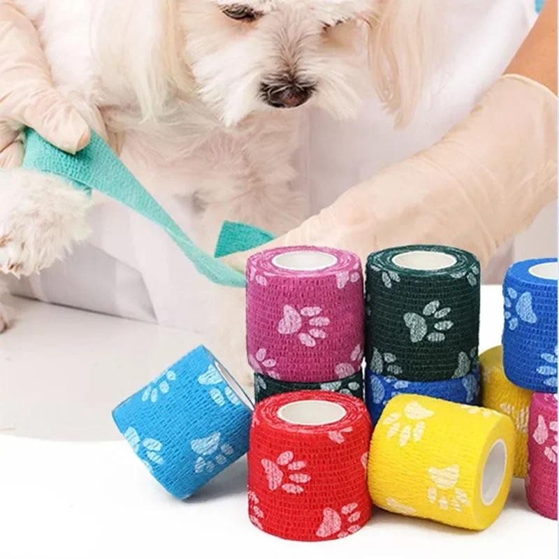 Self-adhesive Elastic Bandage for Pet Nonwoven Bandage Cover Protector Dog Outdoor Retractable Sport