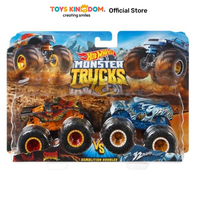 Toys Kingdom Hot Wheels Set 2 Pcs Monster Truck Demolition Random Toys Kids Toy Mobil-Mobilan Miniat