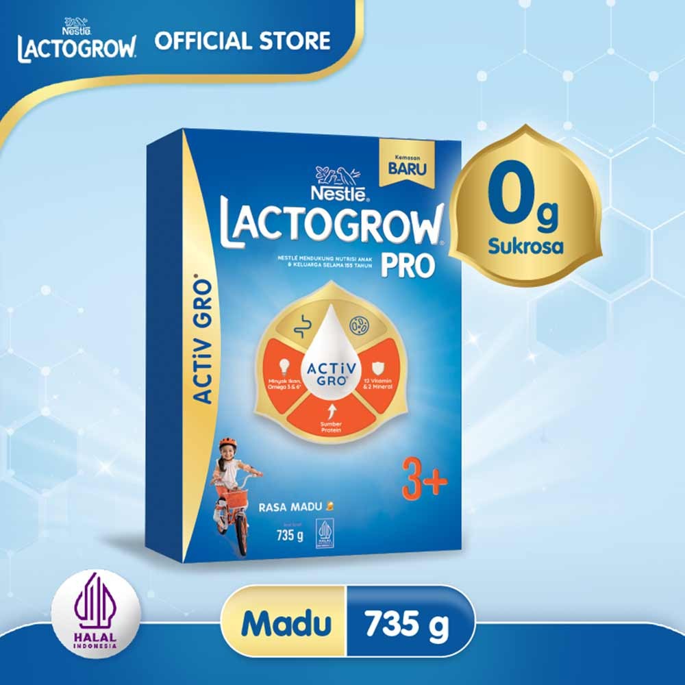 LACTOGROW 4/PRO SUSU BUBUK PERTUMBUHAN 3+ MADU 735g
