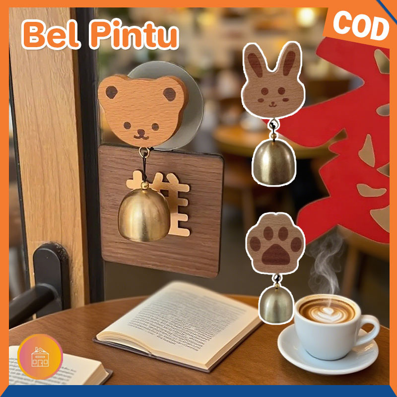Bel Pintu Kayu Magnet Lonceng Pintu Kuningan Bel Dekorasi Pintu Buka Bel Pintu Mewah Yang Ringan Tem