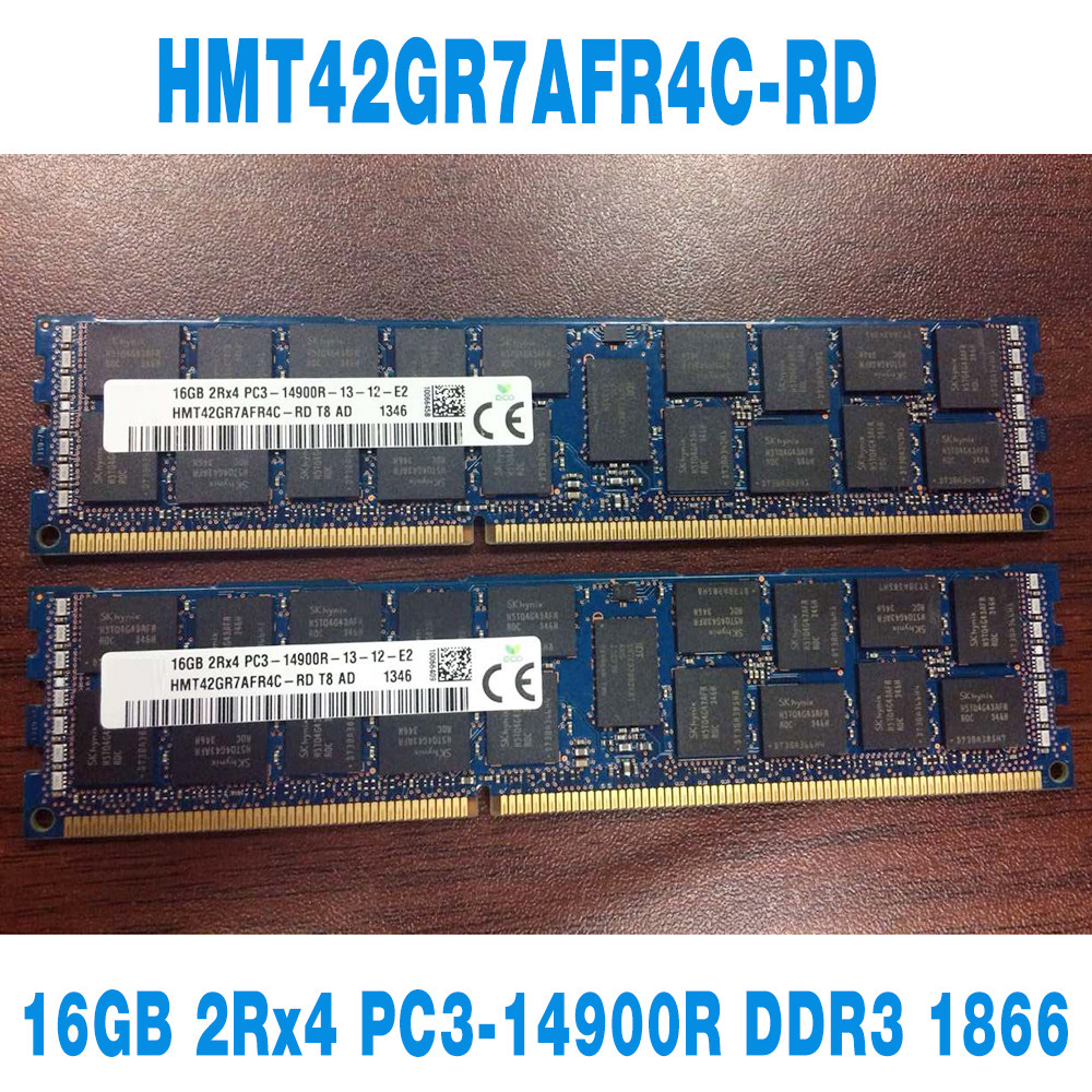 1PCS For SK Hynix RAM 16G 16GB 2Rx4 PC3-14900R DDR3 1866 ECC REG Server Memory HMT42GR7AFR4C-RD