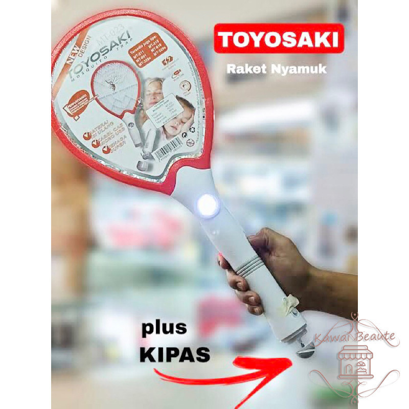 TOYOSAKI MT-023 Raket Nyamuk Charger + Kipas Angin +Lampu LED / Raket Nyamuk Murah Awet Mosquito Tra