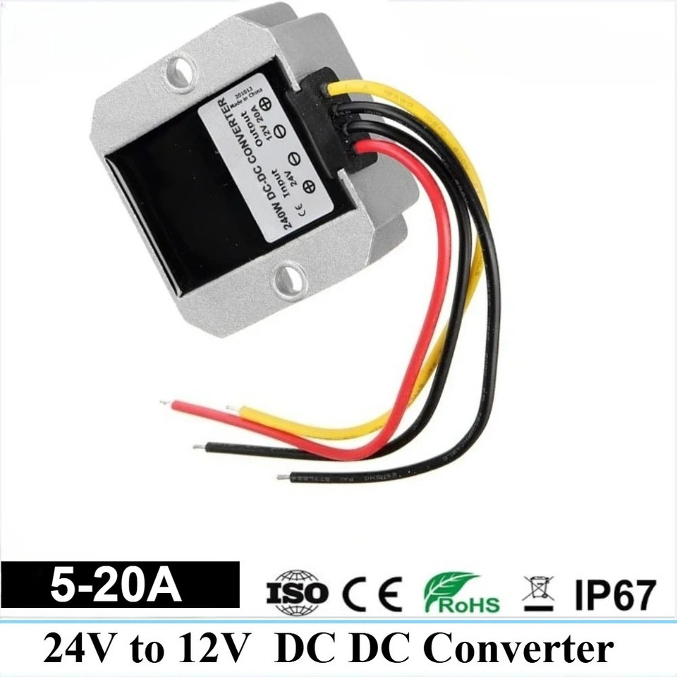 24V to 12V 5A 10A 20A DC DC Converter Step Down Stabilizer 24 volt to 12 volt Regulator Buck Module 