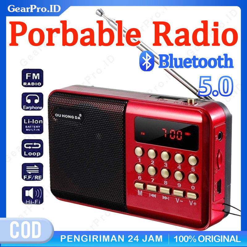 PIXELBYTE Radio Bluetooth JOC Pemain Digital FM SD USB MP3 JOC Radio Murotal Radio Portable Joc Radi