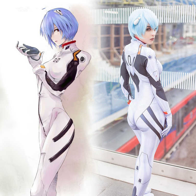 Halloween Ayanami Rei Cosplay Costume Rei Plugsuit Superhero Zentai Suits Adults Kids Bodysuit