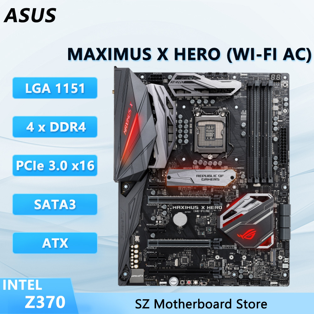 ASUS ROG MAXIMUS X HERO (WI-FI AC) Z370 LGA 1151 Motherboard Support i7-8700K i9-9900K i5-8400 i3-81