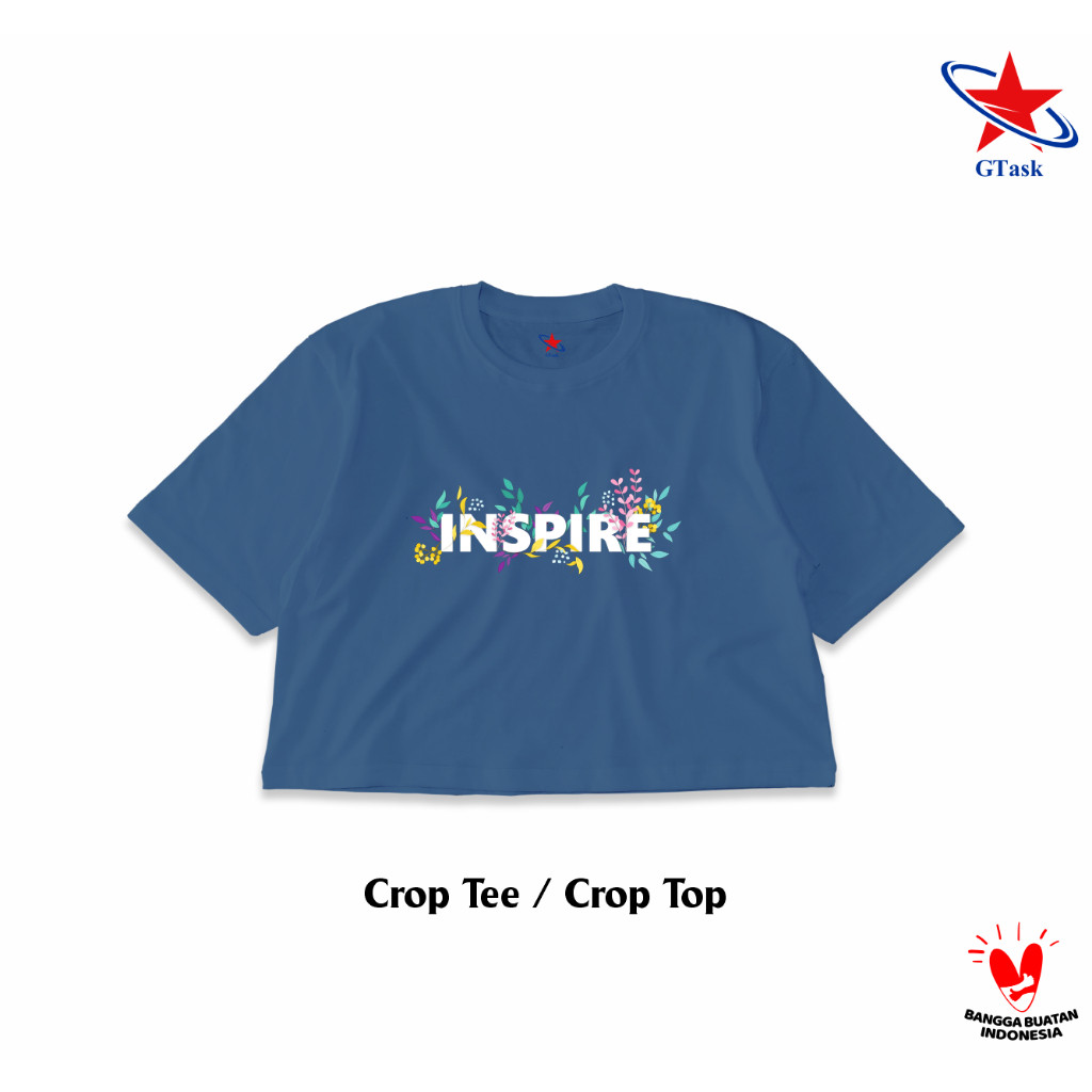 Baju Kaos Crop Top Inspire OverSize | Crop Tee Oversized Hijab Dewasa GTask Korean Style