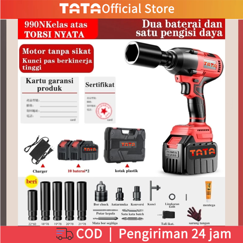 TATA Cordless lmpact Wrench Multifungsi Lithium-Ion CORDLESS IMPACT WRENCH impact baterai STANDART J