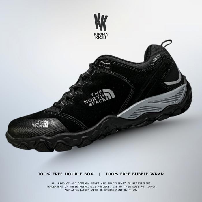 The North Face Outdoor Mountaineering Cross Country Hiking Shoes Sneaker Black Dark Grey 869B (Size 