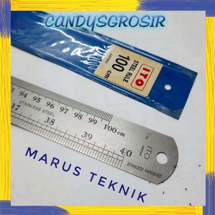 Penggaris Baja /Mistar Baja SS 100 cm ITO asli made in Japan