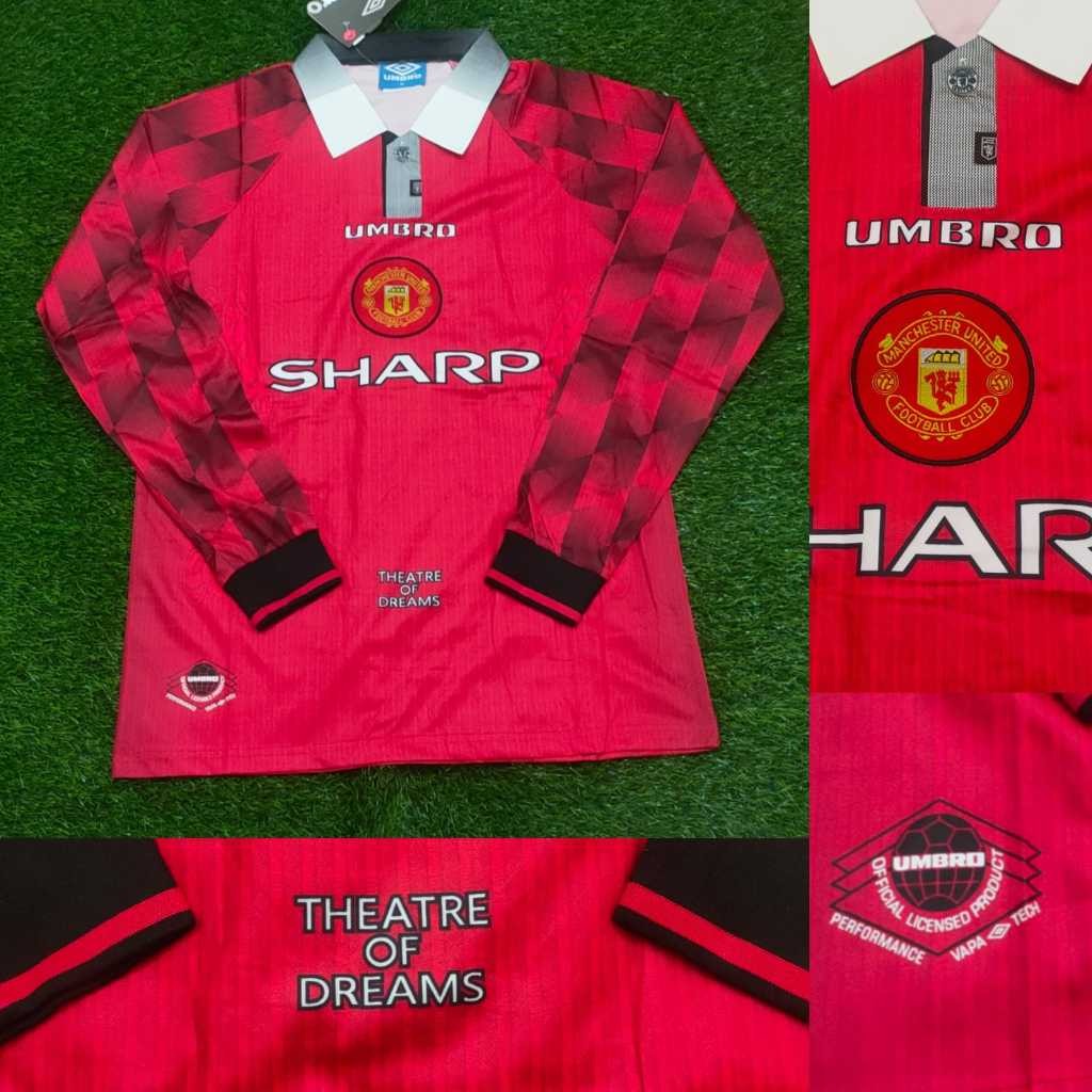 JERSEY RETRO LONGSLEEVE VINTAGE MEN.U HOME SHARP THEATRE OF DREAMS 1996/1997 GRADE ORI AAA CLASSIC