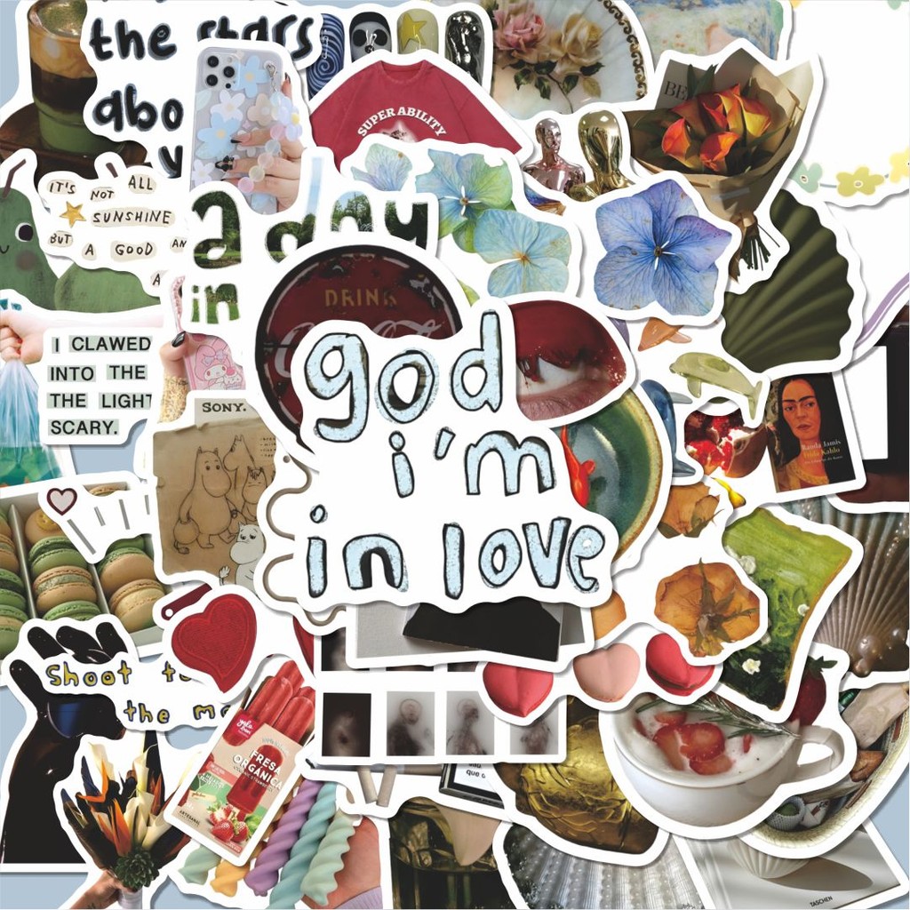 100PCS Lucu Stiker DreamyDecor Stiker Aesthetic Stiker Anti Air Stikers Berperekat Waterproof sticke