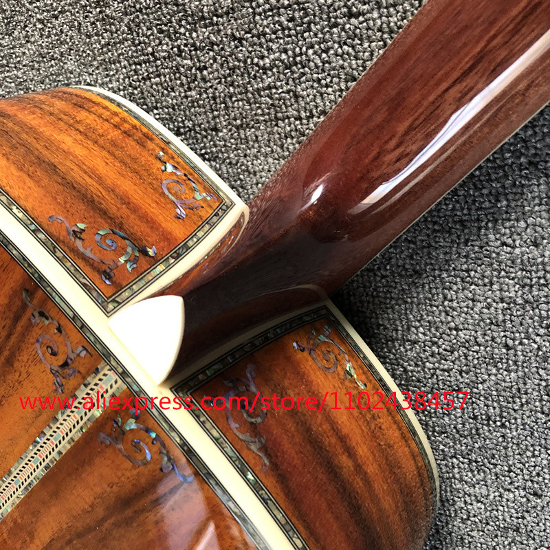 2016 All KOA high-end acoustic guitar, ebony fingerboard, abalone shell binding