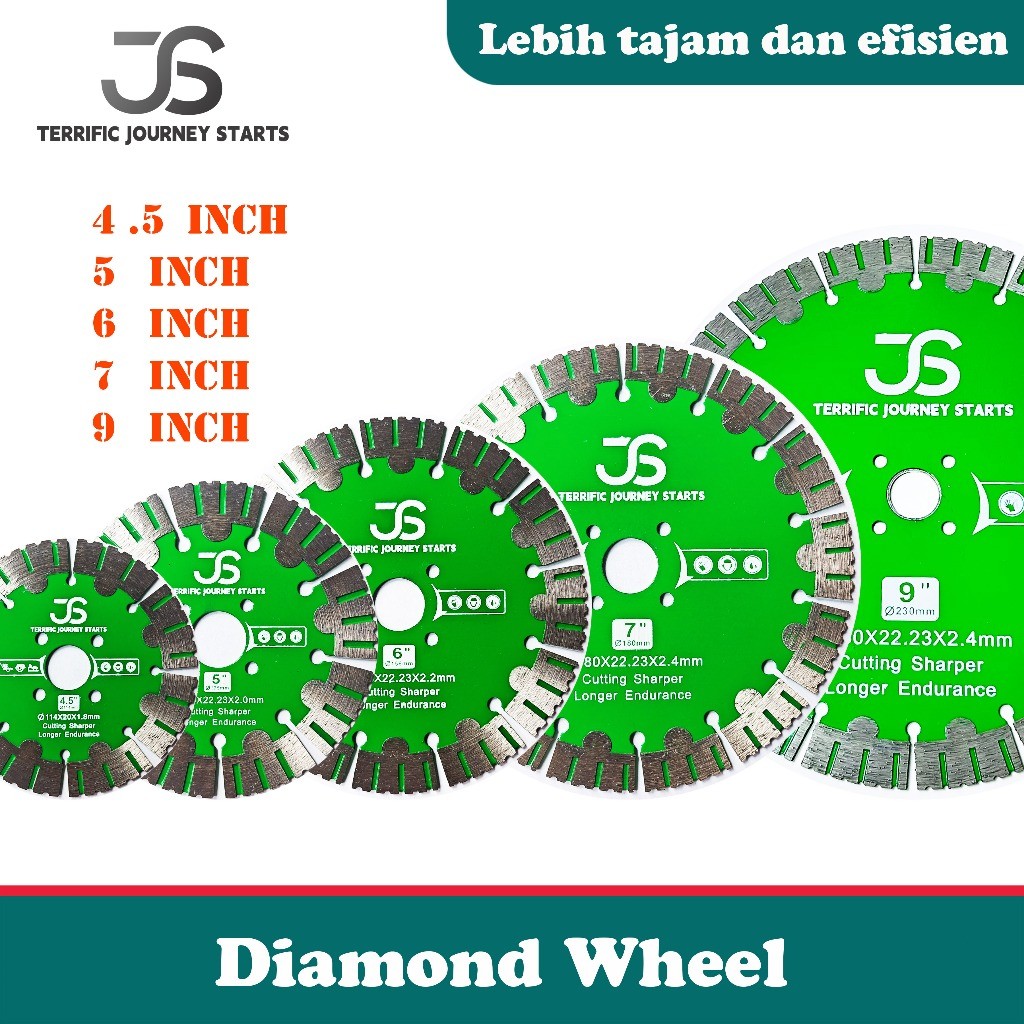 JS DIAMOND WHEEL 4-5-6-7-9 Inch Mata Potong Batu Keramik mata potong Granit mata potong granit