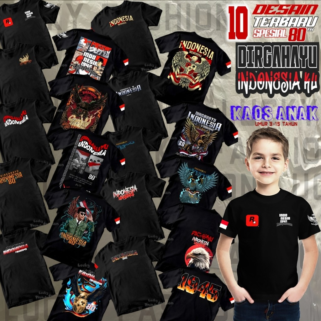 kaos anak distro Garuda merah putih laki laki perempuan 3rkids/kaos anak couple