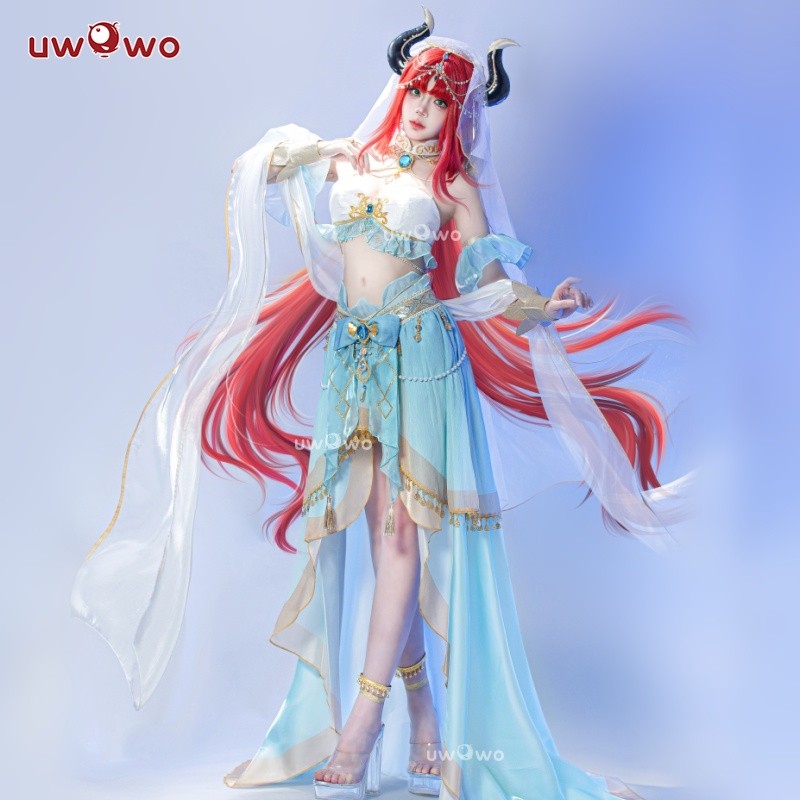  UWOWO Nilou Cosplay Genshin Impact Fanart Nilou 'Aqua Seraphina' Dance Dress Cosplay Costume