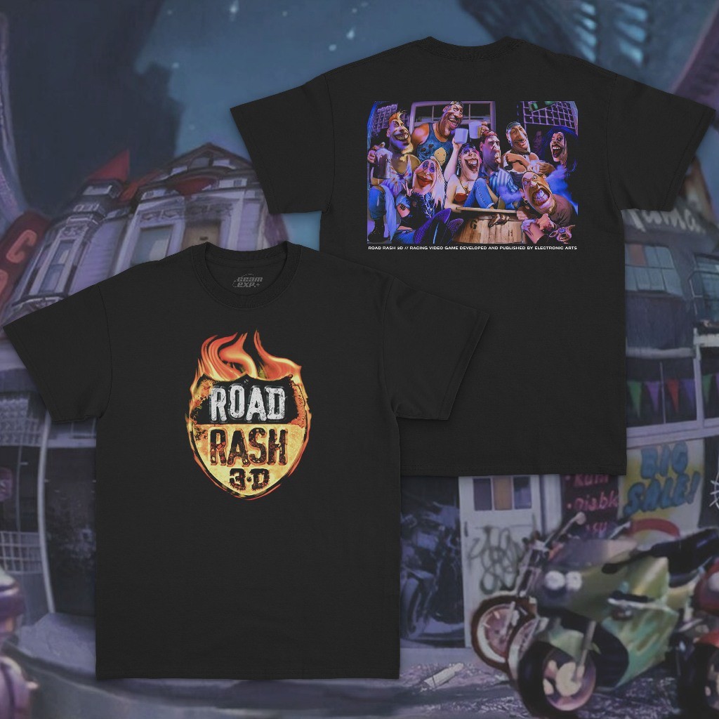 (COD) Road Rash 3D | T Shirt Game Road Rash 3D Playstation 1