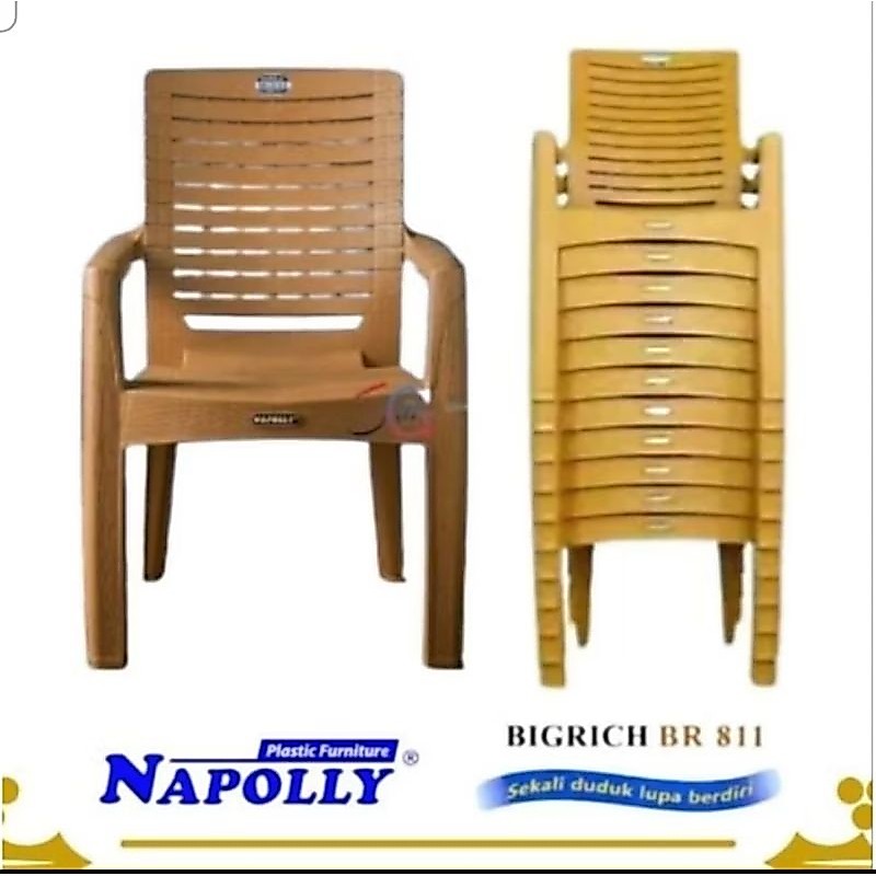 Paket 2 bh Kursi Teras Tebal Big Rich BR 811 BR811 Motif Urat Kayu Merk Napolly
