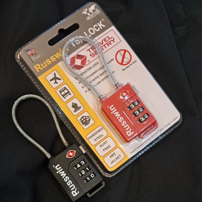 top sale Russwin TSA Lock 21100 Gembok Koper - Red antikarat/Gembok kombinasi/gembok travel/gembok s