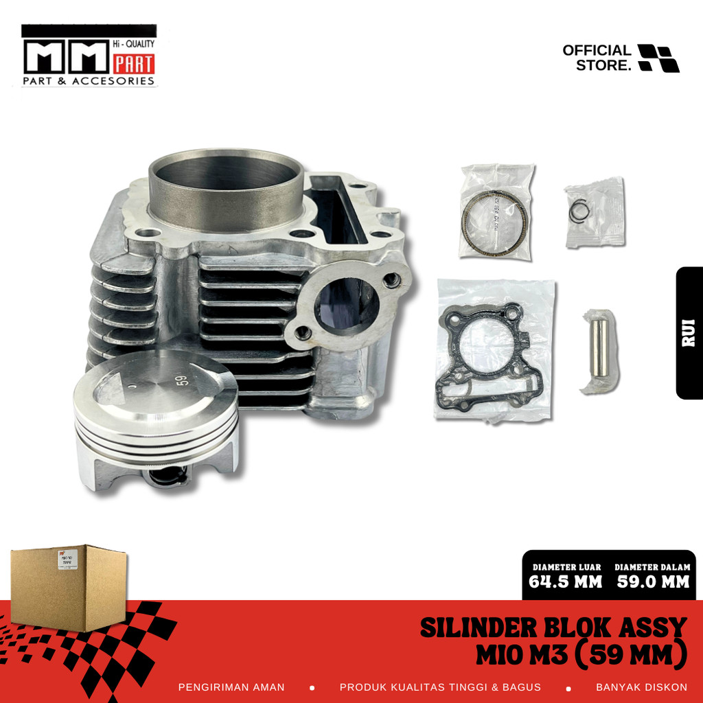 SILINDER BLOK ASSY MIO M3 59MM - CYLINDER SILINDER BLOK SEHER BORING BORE UP MIO M3 59 MM