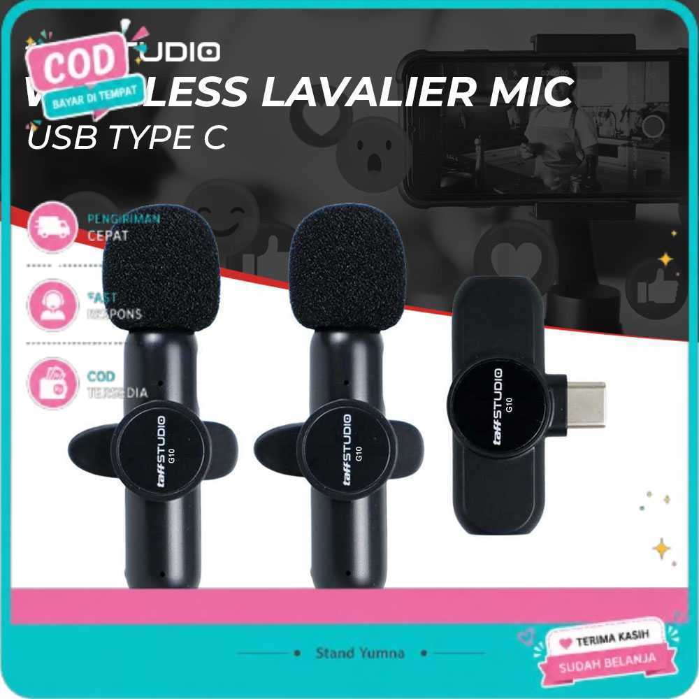 Mikrofon Wireless Lavalier Dual Mic Noise Reduction untuk Android & USB Type C st
