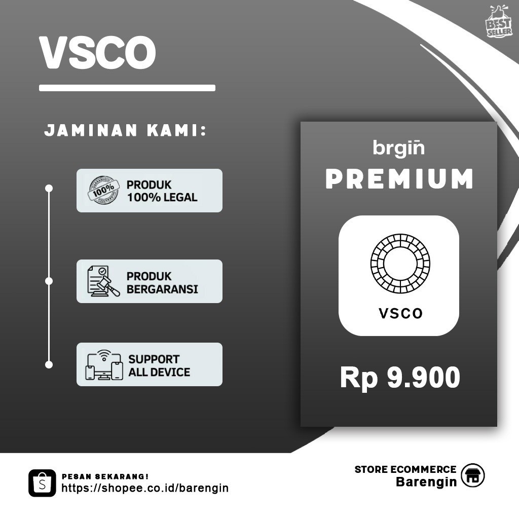 [VSC] Vsco Fullpack Premium 1 Tahun Bergaransi (Ios/Android)