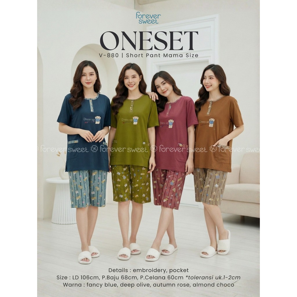 Baby Doll Setelan  Mama Size Pendek Pendek Forever Sweet