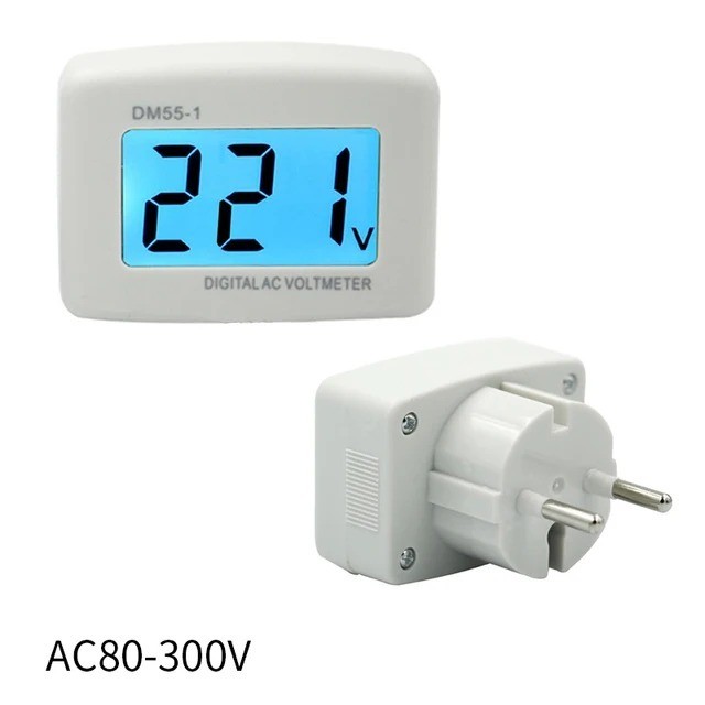 Terbaru PENGUKUR VOLTASE DIGITAL LCD COLOKAN AC PLN PANEL TESTER VOLT METER 55