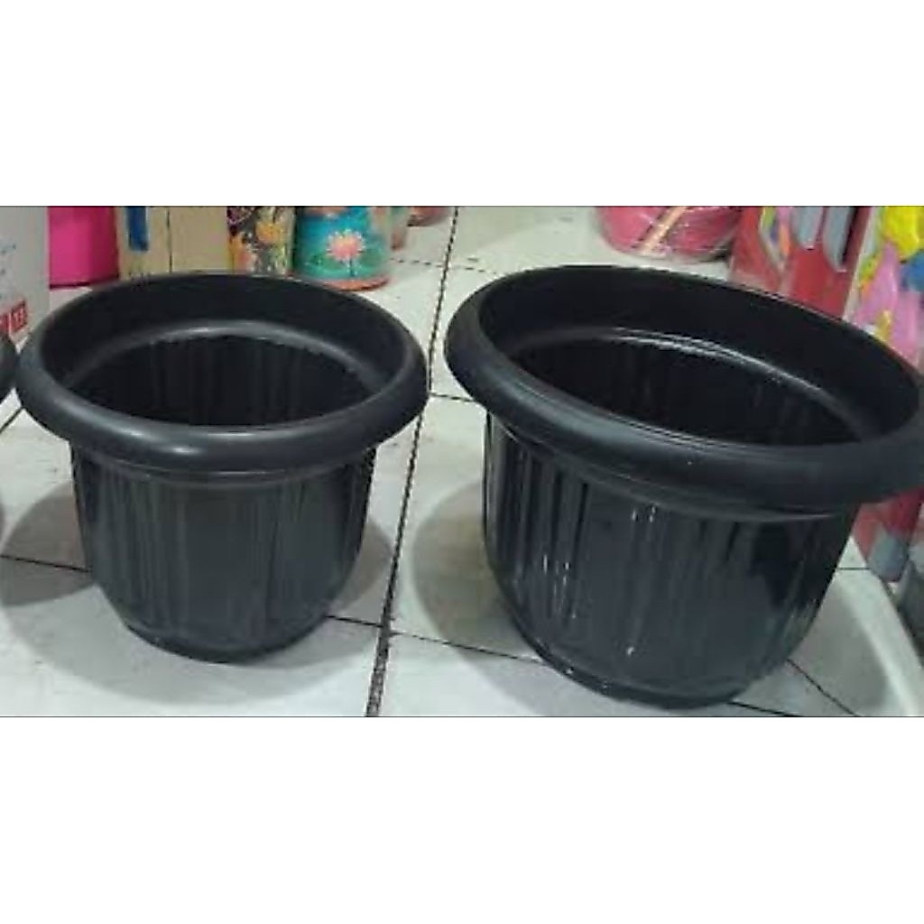 Pot Bunga Hitam Plastik Pot Bunga Jumbo GM Pot Karet