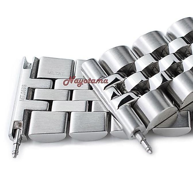 22mm Rantai MILTAT Angus Jubilee Straight End V-Clasp Solid Stainless
