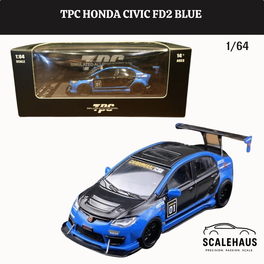 TPC Model 1/64 Honda Civic FD2 Blue