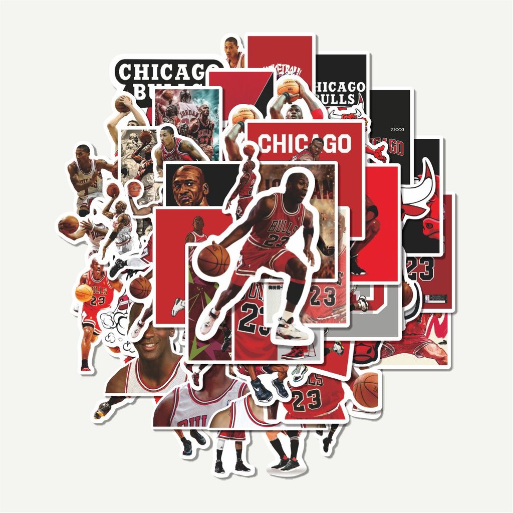 

Terbaru! 50 pcs Stiker Basket NBA Chicago Bulls Dekorasi Lucu Kreatif untuk Notebook, Skateboard, HP