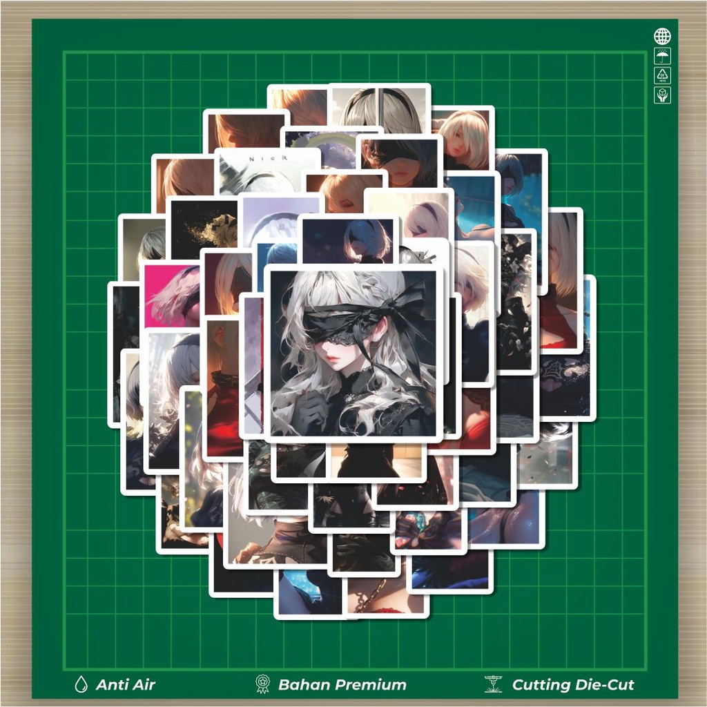 

HOT 50 PCS Stiker Game Nier Portrait Version Stiker Fashion Cars Decal Dingin Kartu Album Custom Vinyl Anti Air- Sticker Aesthetic Buku Journal Koper Casing HP Tablet Laptop Helm Motor Botol Minum