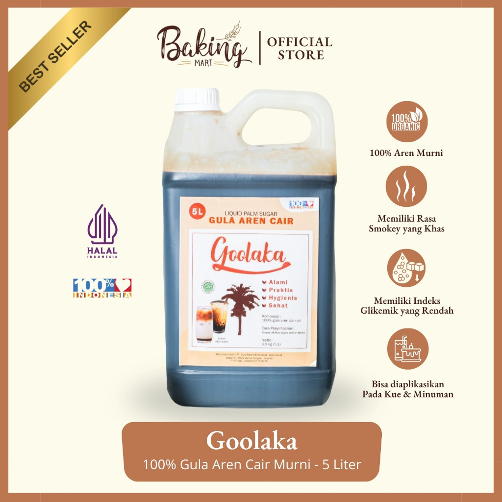 

Goolaka Gula Aren Cair Murni Asli - 5 Liter