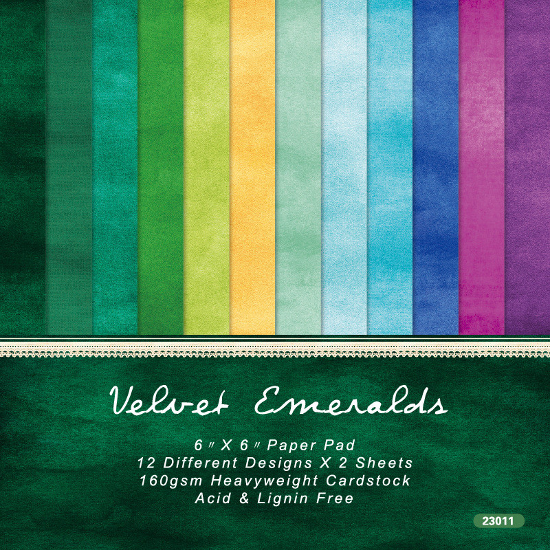 

KLJUYP 24sheets 6"X6" Velvet effect Green Scrapbook paper Scrapbooking patterned paper pack Y craft Background paper